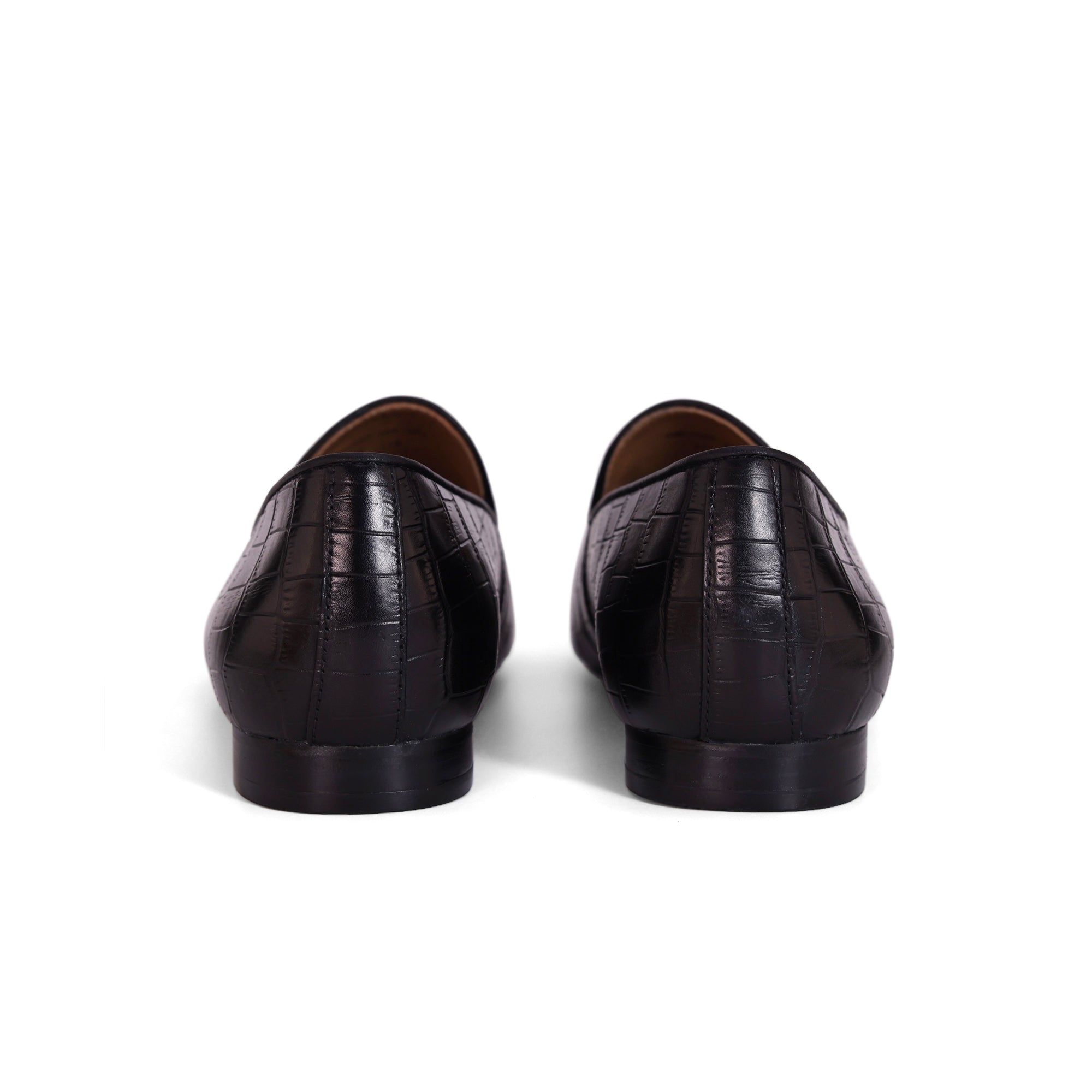 AiciBerllucci -Bee2- Black Crocodile Pattern Cowhide Women's Loafers & Slip-Ons Comfortable Wide Loafers for Women Casual Women's Flats Driving Shoes
