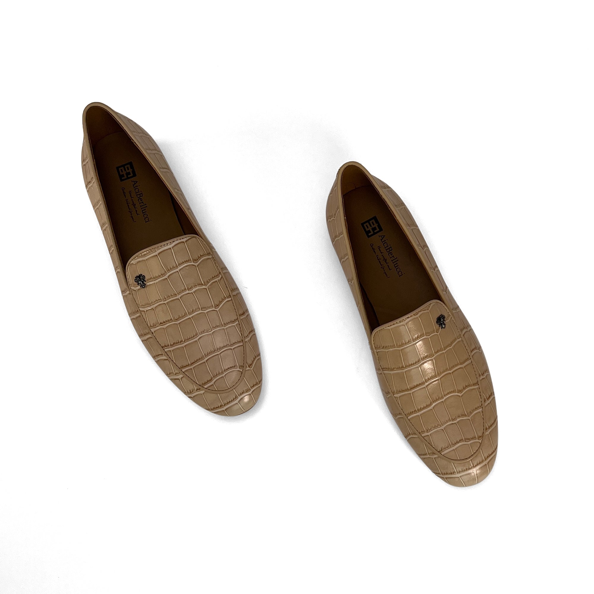 AiciBerllucci  Bee  ? Crocodile Pattern Cowhide Women's Loafers & Slip-Ons Comfortable Wide Loafers for Women Casual Women's Flats Driving Shoes