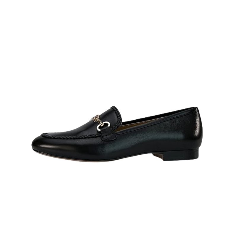 AiciBerllucci Prime  Black Calfskin  Leather Women's Loafers & Slip-Ons Comfortable Loafers for Women Casual Women's Flats Driving Shoes With Buckle