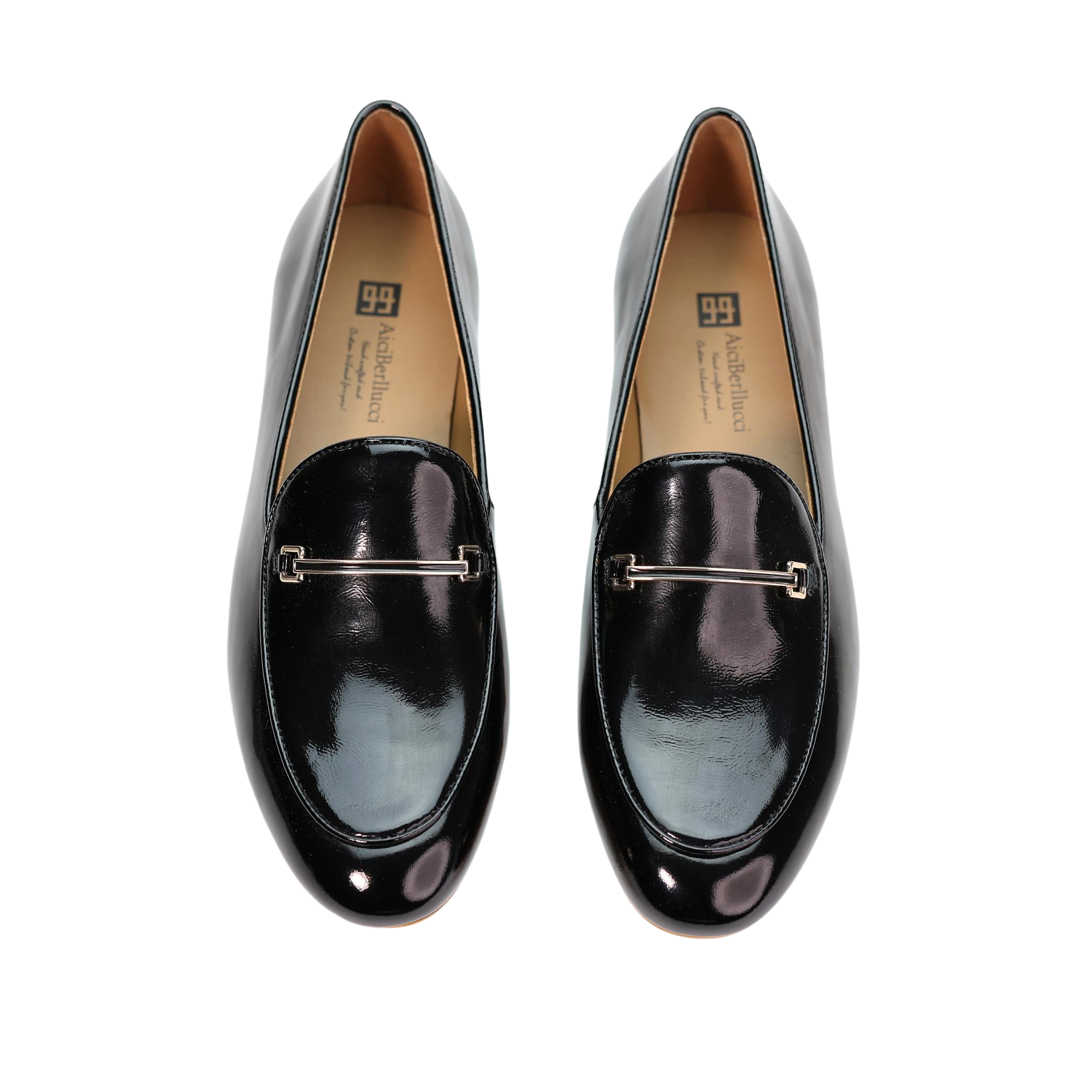 AiciBerllucci Black Patent Leather upper  and Sheepskin lining- Prime-Women's Leather Loafer- Sleek Loafers Slip on Shoes-Casual Flat Shoes
