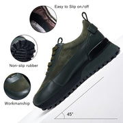 Jackie Shi Womens Platform Sneakers-ZOEL-Height Increase Elevator Shoes, 2 inches Non-Slip Fashion Leather Sneakers,Walking Causal Shoes,Comfortable Shoes Memory Foam Womens Fashion Sneakers, Urban Lift Platform dark green