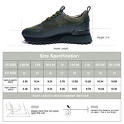 Jackie Shi Womens Platform Sneakers-ZOEL-Height Increase Elevator Shoes, 2 inches Non-Slip Fashion Leather Sneakers,Walking Causal Shoes,Comfortable Shoes Memory Foam Womens Fashion Sneakers, Urban Lift Platform dark green