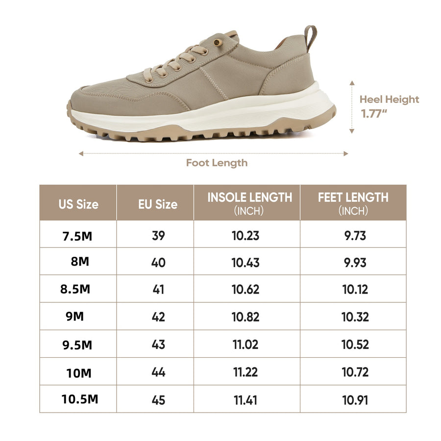 Jackie Shi Men's Fashion Sneakers Casual Dress Shoes Lightweight Breathable Walking Shoes Sand